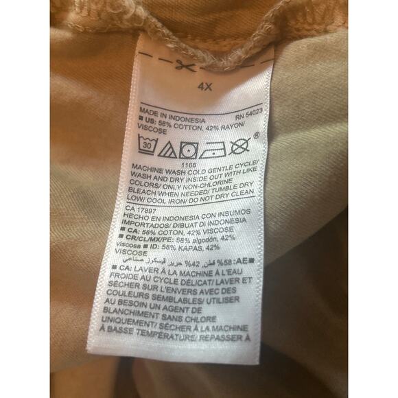 NWT Old Navy Plus Size Women's Tan Pants Cotton/Rayon Pockets Elastic Waist 4X - Picture 5 of 6